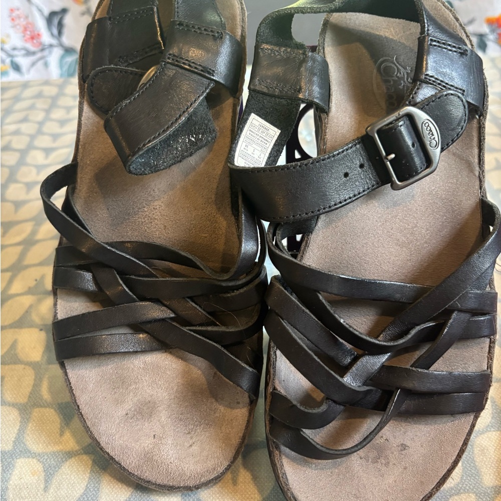 Chaco Black Strappy Sandals